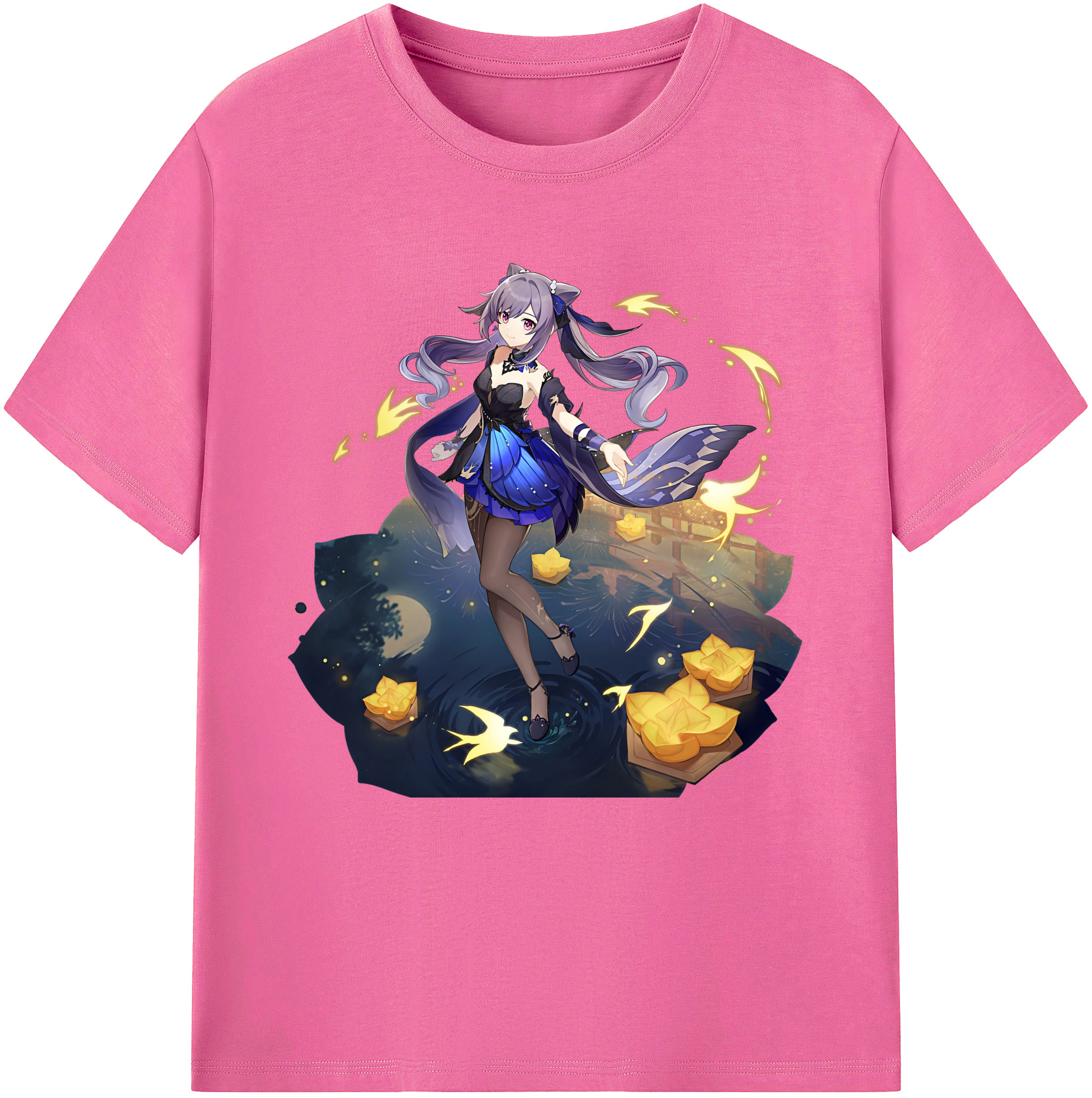 げんし神 刻晴 こくせい genshin Kokusei レディースカジュアルプリントTシャツ（綿100％）